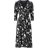 Lauren Ralph Lauren Floral Surplice Dress - Black/Cream
