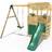 Rebo Wooden Lookout Tower Playhouse with Slide & Swing Yellowstone