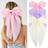 Shein 3Pcs Girls Big Hair Bows Clips, Pink Purple Beige Silky Large Hair Ribbons Oversized Long Tail
