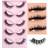 Shein 5 Pairs Cat Eye Eyelashes 3D Fluffy Natural Long Full Strip Lashes Transparent Plastic Band Manga False Eyelashes