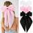 Shein Pcs Girls Big Hair Bows Clips Black White Pink Silky Large Hair Ribbons Oversized Long Tail Hair
