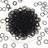 Shein 200PCS Black Elastic Hair Ties,2cm In Diameter No Crease Finger Rubber Hair Elastics,Small Hair Ponytail