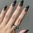 Shein Change Your Nails, 24pcs/Set Medium-Long Almond Shape Black Ombre Simple Style False Nails, Fit Daily Wear
