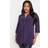 Yours Half Placket Jersey Shirt, Purple, 22-24, Women