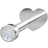 Nordahl Jewellery Rhd. Sølv Labret-piercing CZ 1,5mm Rør Pierce52