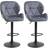 Homcom Armless Upholstered Dark Grey Bar Stool 114cm 2pcs