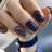 Shein Elevate Your Style With pcs Long Square Navy Blue Glitter Full Coverage Fake Nail Set For Daily Wear