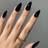 Shein Elevate Your Style with pcs long almond black Fake Nail set for Women Girls Daily Wear