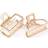 Shein 2pcs Women's Small Size Gold Rectangular & Semi-circular Metal Top & Hollowed-out Alloy Claw Clip