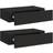 vidaXL 330244 Black Estantería de Pared 40cm 2pcs