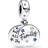 Pandora Family Love Double Dangle Charm - Silver/Blue/Transparent