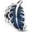 Pandora Curved Feather Charm - Silver/Blue