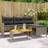 vidaXL Garden Sofa with Table and Cushions Grey Poly Rattan Outdoor Lounge Set