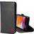 Torro iPhone SE & iPhone 8/7 Leather Wallet Case with stand function Black with Red Detail