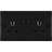 BG Double Plug Socket Matte Black