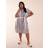 Blue Vanilla Curve Stripe Button Front Shirt Dress WHITE PATTERN