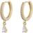 Snö of Sweden Camille Drop Ring Earrings - Gold/Transparent