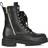 Bianca Flat Combat Lace up Chunky Military Boots - Black