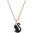 Swarovski Swan Pendant Necklace - Rose Gold/Black/Transparent