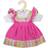 Bigjigs Pink Dress with Striped Trim 28cm