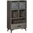 Homcom Freestanding Grey Storage Cabinet 60x105cm