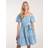 Blue Vanilla Washed Puff Sleeve Mini Dress DENIM