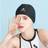 Shein 1pc Fabric Swim Cap, Unisex Adults Swimming Hat Black, Breathable And Comfortable, Non-Slip For Long Hair