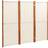 vidaXL 3-Panel Cream White Room Divider 210x180cm