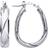 Jewelco London Twist Oval Hoop Earrings - Silver