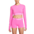 NIKE Pro 365 Women's Dri-FIT Cropped Long-Sleeve Top - Playful Pink/White