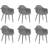 vidaXL 3082358 Grey Kitchen Chair 84cm 6pcs