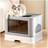 Living and Home Enclosed Folding Plastic Cat Litter Box with Scoop