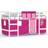 vidaXL white and pink, 90 200cm Loft Bed with Bed Frame Solid Wood Pine Pink/White