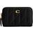 Coach Essential Small Zip Around Card Case with Pillow Quilting - Brass/Black