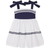 Powell Craft Girl's Dress - Navy Blue/White