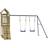 vidaXL solid impregnated pinewood Playhouse Climbing Frame with Climbing Wall Swings Kids Solid Wood Pine