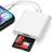 Loydia SD Card Reader for iPhone iPad, 2 in 1 Memory Card Reader Adapter, Camera Card Viewer with SD & TF Card Slots, Plug and Play