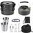 Greenzech 10 PCS 2-3 Person Camping Cookware Set