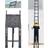 YouseaHome 5M Aluminium Ladder Telescopic Ladder with Hooks Multi-Purpose Folding Extensionable Straight Ladders Capacity 150kg/330lb