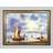 Longshore Tides Preparing To Dock Boat Illustration Gold Framed Art 118.9x84.1cm