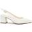 Paradox London Wide Fit Dyeable Satin 'Bessy' Mid Block Heel Sling Back Court Shoe Ivory