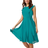 Roman Sleeveless Frill Detail Chiffon Dress - Teal