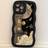 Shein 1pc Black Wavy Wave Castle Pattern Phone Case Compatible With Iphone