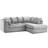 Luxor Jumbo Cord Silver Sofa 212cm 4 Seater