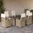 vidaXL Garden Beige Table and Chairs Cream White Cushions Patio Dining Set
