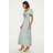 Oasis Satin Twist Front Angel Sleeve Midi Bridesmaids Dress Sage