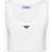 Prada Womens White Logo-plaque Cropped Cotton-jersey Tank top