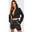 boohoo Basic Woven Single Button Crop Blazer Black