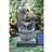 Living and Home Solar Powered Resin Log Water Fountain Natural