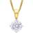 W Hamond Solitaire Pendant Necklace - Gold/Diamond